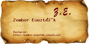 Zombor Euszták névjegykártya